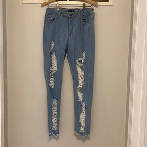 High waisted ripped fashion nova jeans